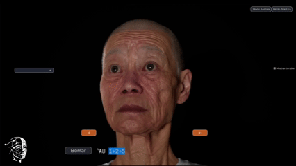Modo Análisis — avatar MetaHuman replicando combinación FACS en tiempo real
