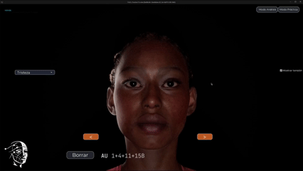 Mapa Térmico de Estrés Facial — activación muscular visible en tiempo real